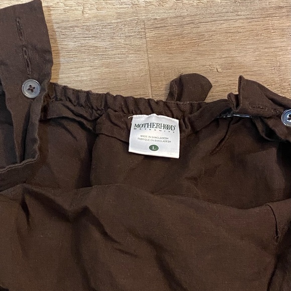 Beige and brown summer maternity shirt - Picture 4 of 5